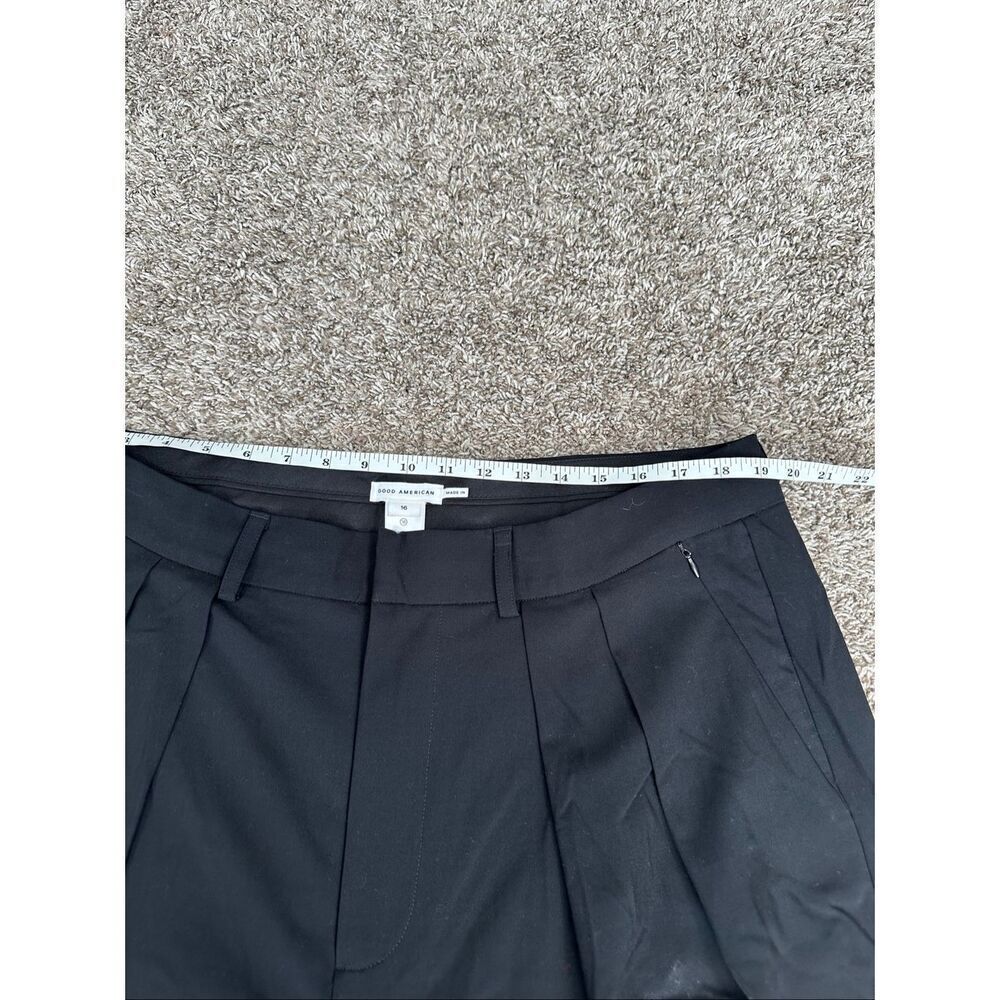 Good American Luxe Suiting Column Pleated Wide Leg Trousers Pants Flowy Size 16 - Picture 5 of 16